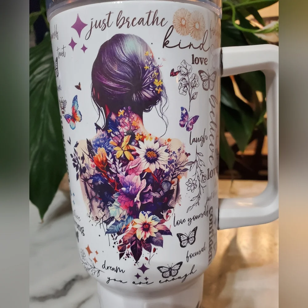 You Are Enough Motivational 40oz Traveler Tumbler